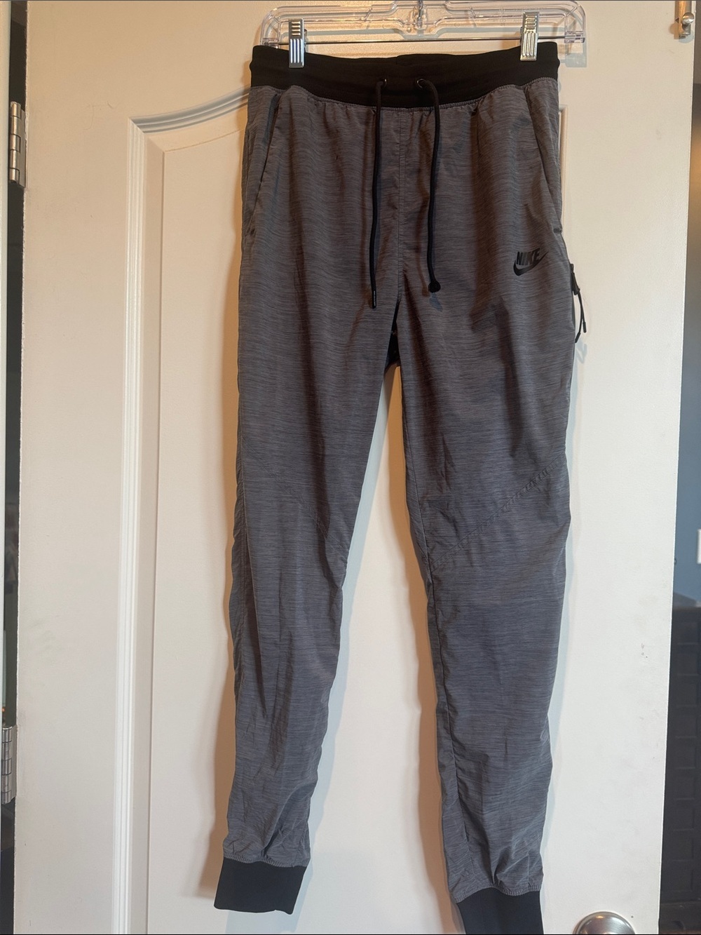 Nike Gray Heathered Jogger Sweatpants with Black Waistband